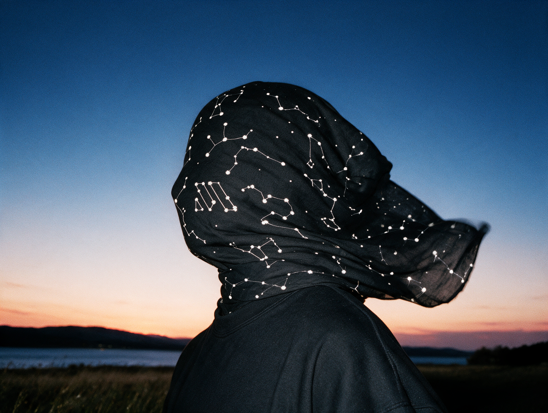 Metaplex scarf with constellation print